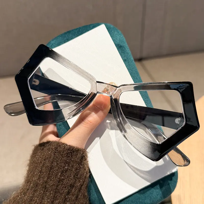 New Retro Large Frame Irregular Presbyopia Glasses Retro Polygonal Anti-blue Light Reading Glasses Woman Diopter 1.0 To 4.0