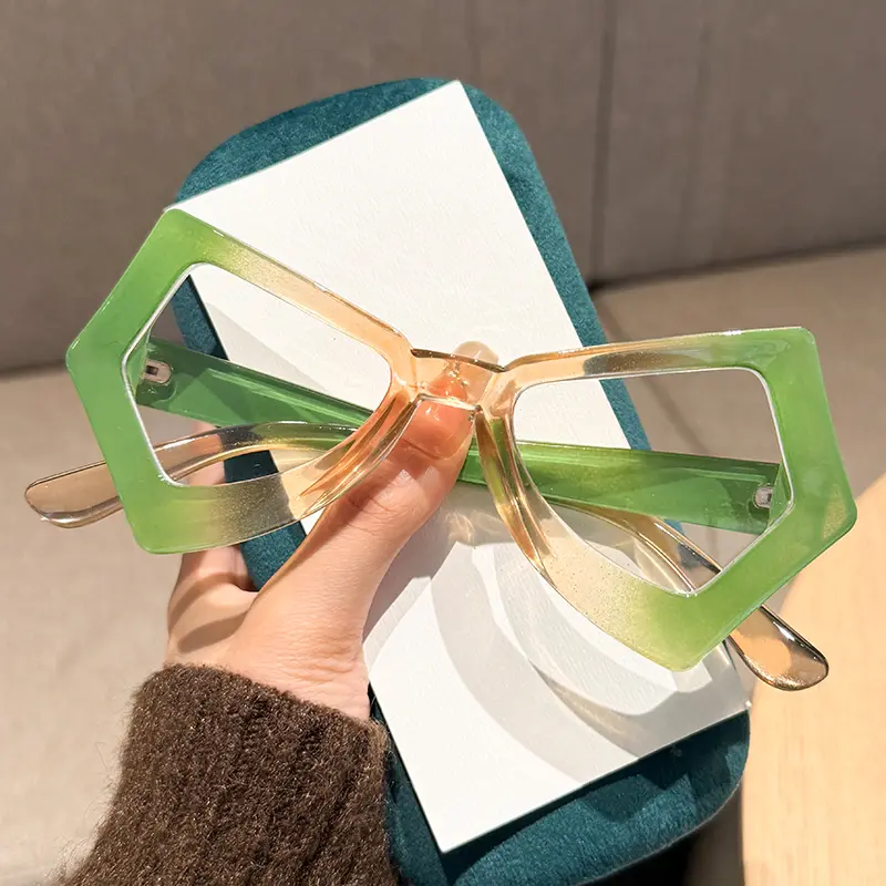 New Retro Large Frame Irregular Presbyopia Glasses Retro Polygonal Anti-blue Light Reading Glasses Woman Diopter 1.0 To 4.0