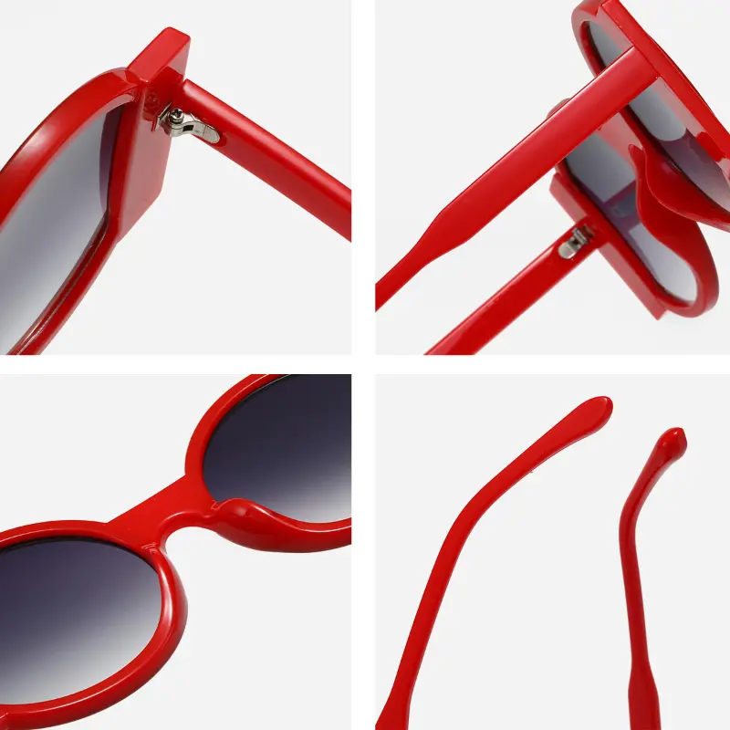 2024 Personalized Irregular Color Contrast Sunglasses New Round Large Frame Sunglasses for Women UV400 Sunscreen Sunglasses