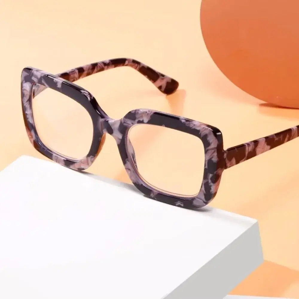 Blue Light Blocking Readers with Spring Hinge Retro Oversized Reading Glasses for Women High-definition Eyewear Diopter +1~+4