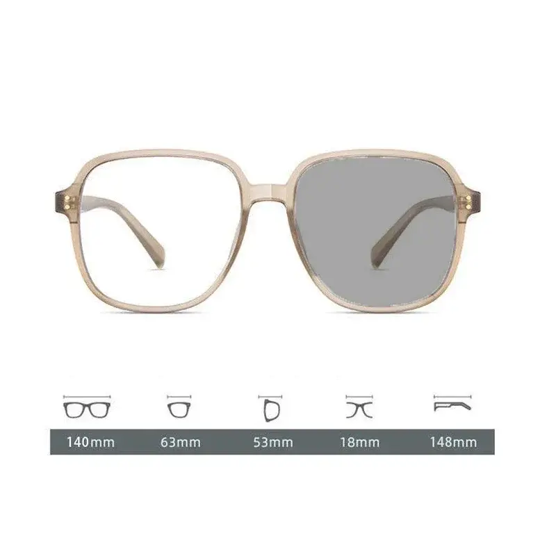 TR90 Irregular Photochromic Near Sight Glasses Korean Square Frame Myopia Glasses Blue Light Blocking Eye Protection Eyewear