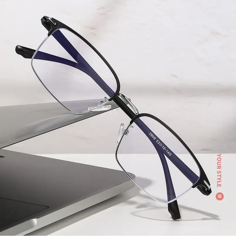 Ultra Light Small Frame Elderly Glasses Business Half Frame Anti Blue Light Presbyopia Glasses High-definition Far Sight Glasses