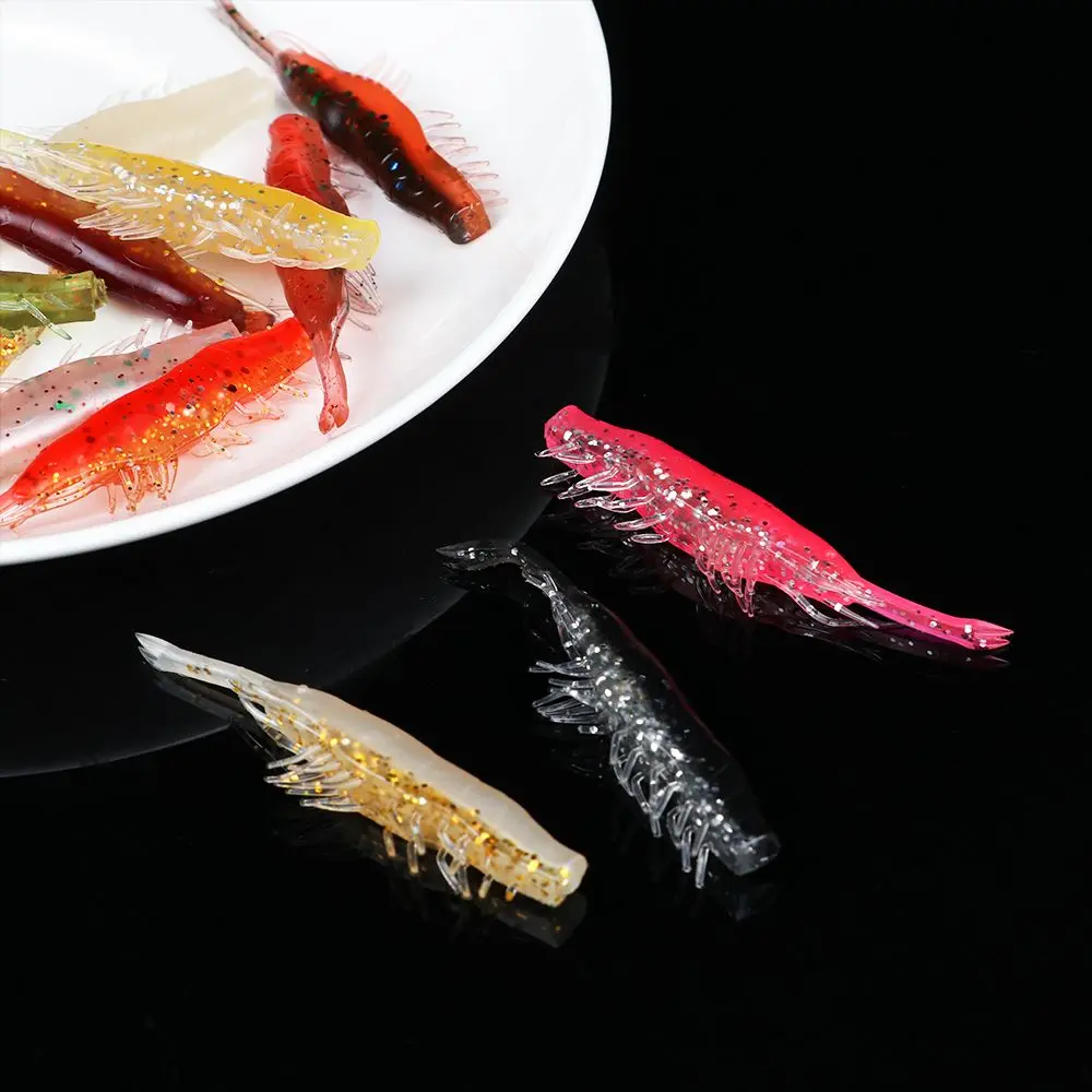 1PC Silicone Bait Soft Lures Pike Fishing Lure Biting Shrimp Carp Bass Sea Worm Swimbait Rockfishing Artificial Baits Gamba