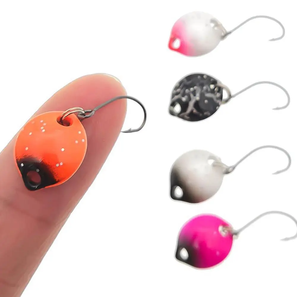 1X 1.4cm/1.8g Fishing Metal Colorful Spoon Baits Spinner Lure Mini Bait for Trout Single Hook Sequins Noise Artificial Hard Bait
