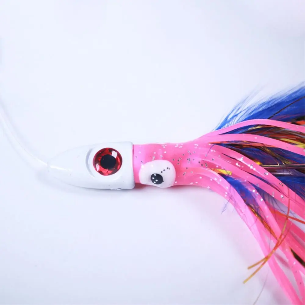 2pcs TPE Luminous Soft Silicone Artificial Swim UV Saltwater Octopus Bait Fishing Tackle long tail Squid Skirt Lure 13cm 17g