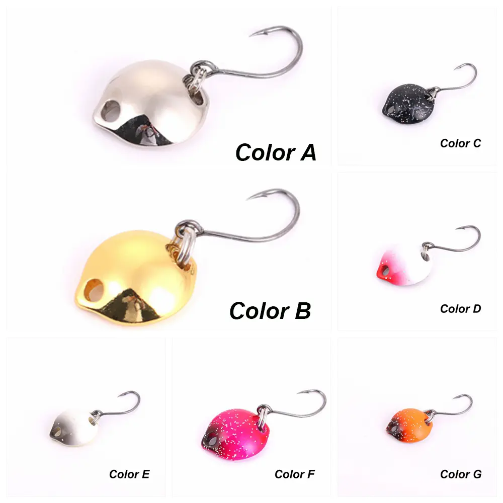 1X 1.4cm/1.8g Fishing Metal Colorful Spoon Baits Spinner Lure Mini Bait for Trout Single Hook Sequins Noise Artificial Hard Bait