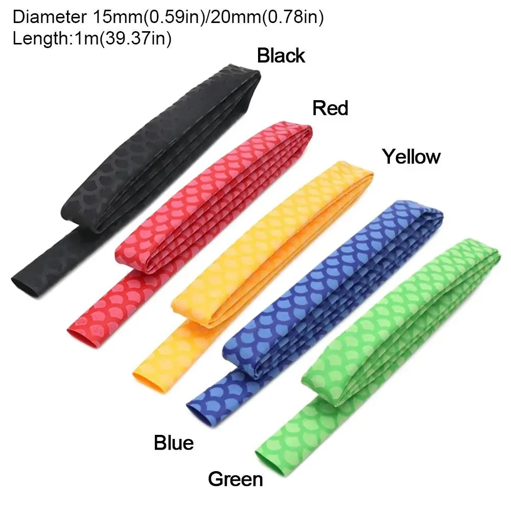 New Non Slip Heat Shrink Tube Insulation Waterproof Heat Shrink Sleeve Fish Scale Pattern Anti-slip Fishing Rod Wrap Electrical