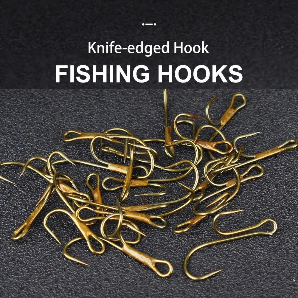 20Pcs Barbed Golden Double Fishing Hooks Ryder Pike Dead Bait Predator Salmon Trout Perch Ringed Zander twin hook