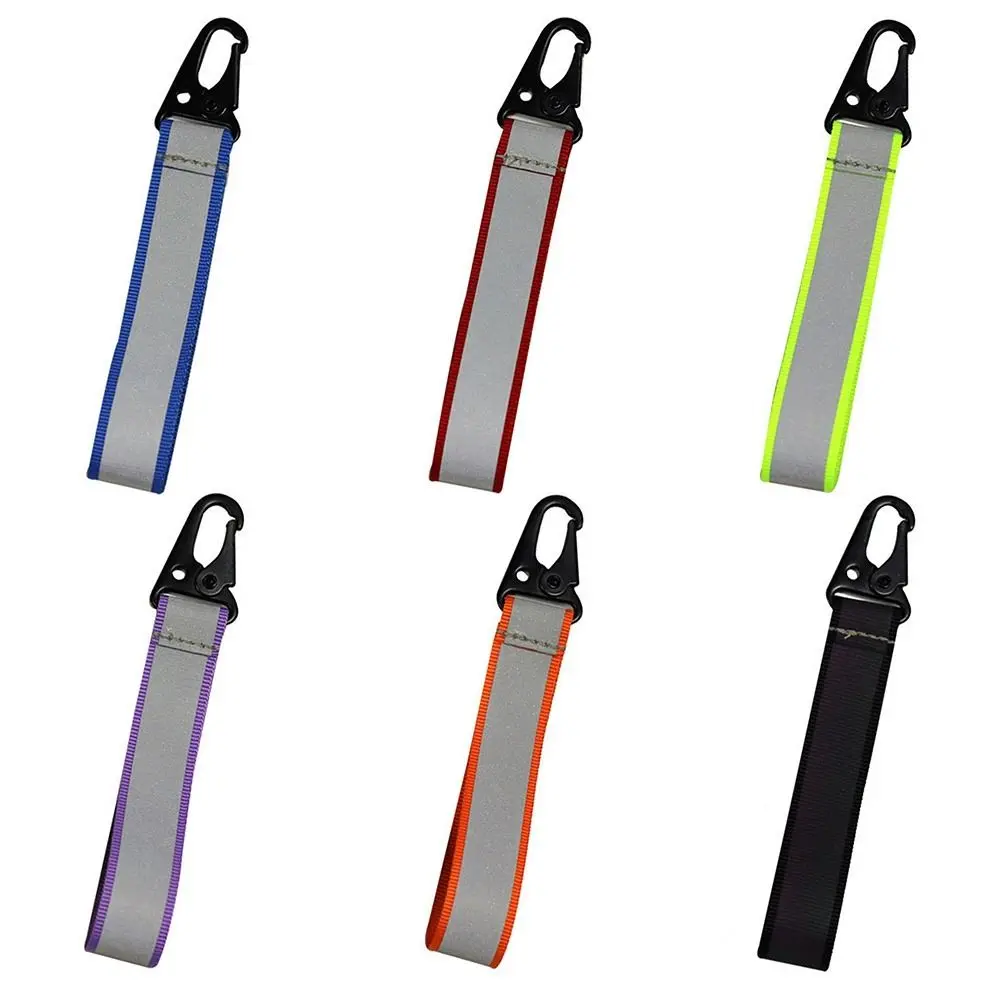 2pcs Outdoor Reflective Keychains High Visibility Safety Reflective Keychain Pendant Webbing Material For Bag Strap Pendant