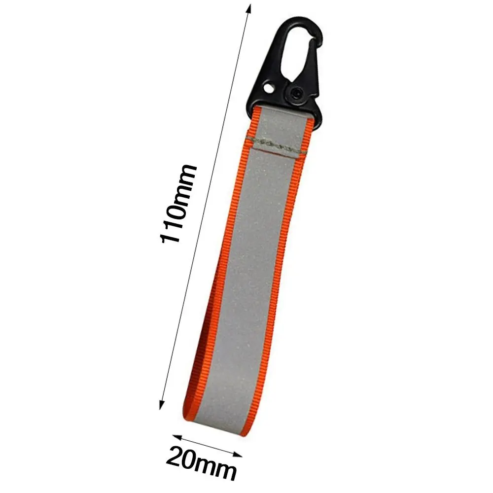2pcs Outdoor Reflective Keychains High Visibility Safety Reflective Keychain Pendant Webbing Material For Bag Strap Pendant