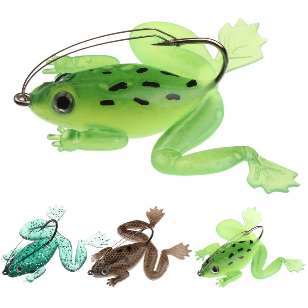 1Pcs Wobbler Soft Lures 6cm 5.2g 3D Eyes Artificial Silicone Frog Bait with Hook For Catfish Perch Bass Pike Fishing Tackle