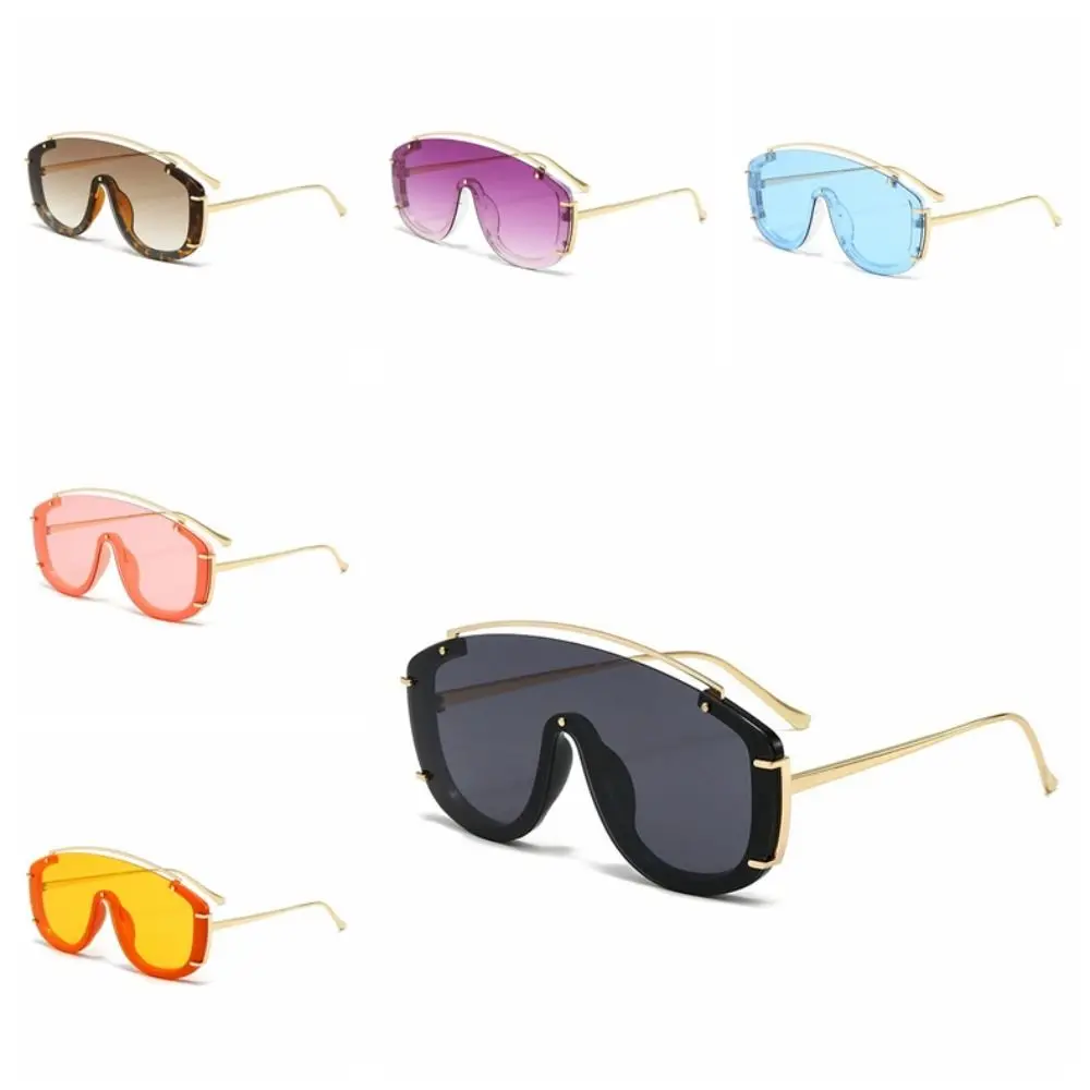 New Luxury Metal Design Gradient Sunglasses Stylish Gradient Leopard Print Oversize Sunglasses Oversize Design Sports Shades