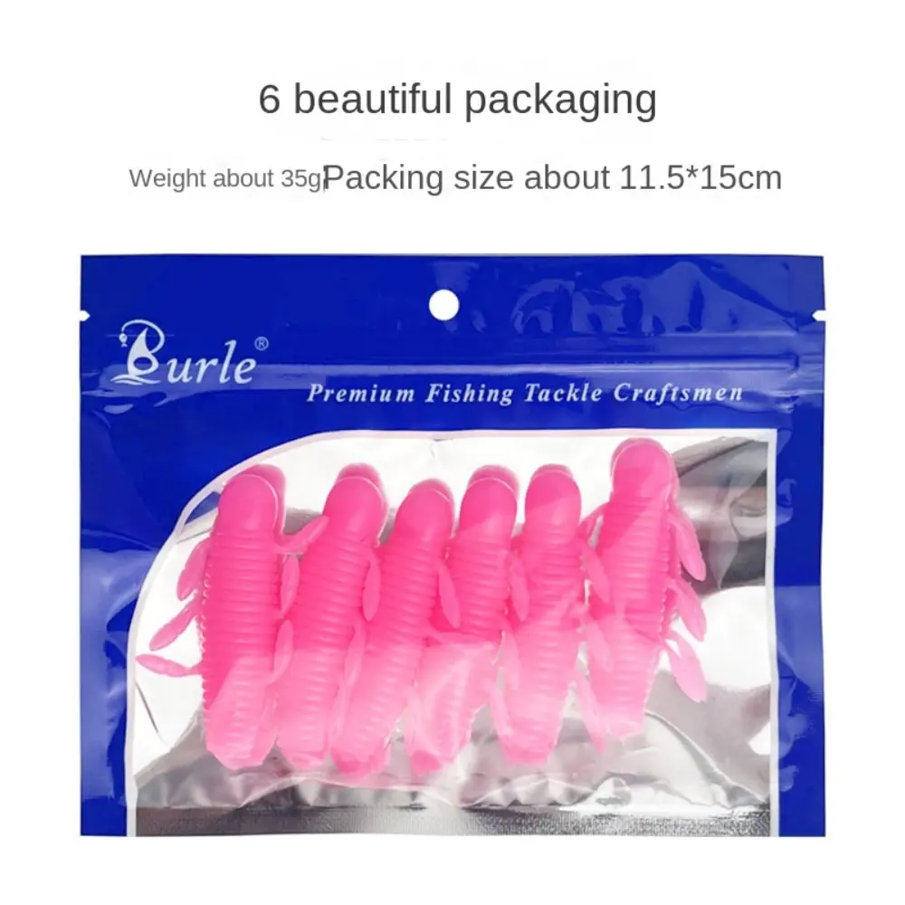 6PCS New TPE Fishing Soft Lures 5.5cm Black Green Pink Artificial Lures Soft Floating Minnow Baits Fishing