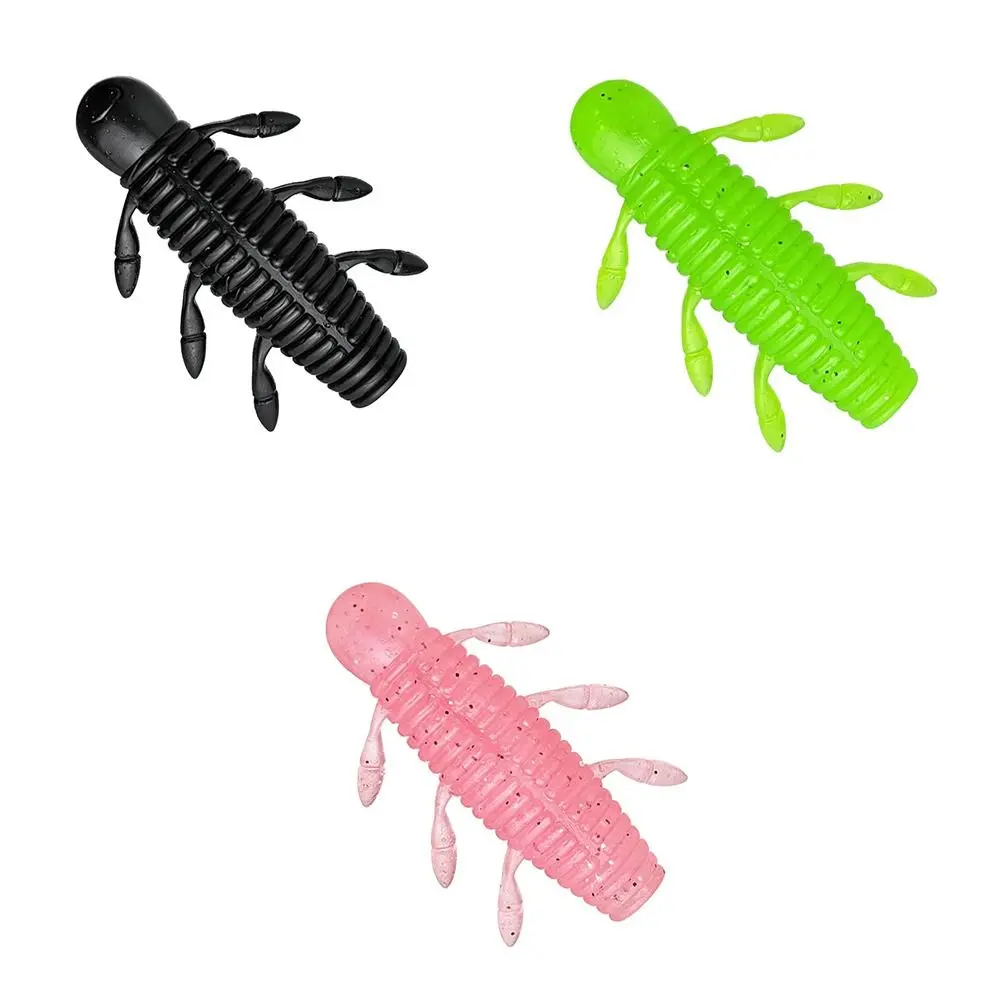 6PCS New TPE Fishing Soft Lures 5.5cm Black Green Pink Artificial Lures Soft Floating Minnow Baits Fishing