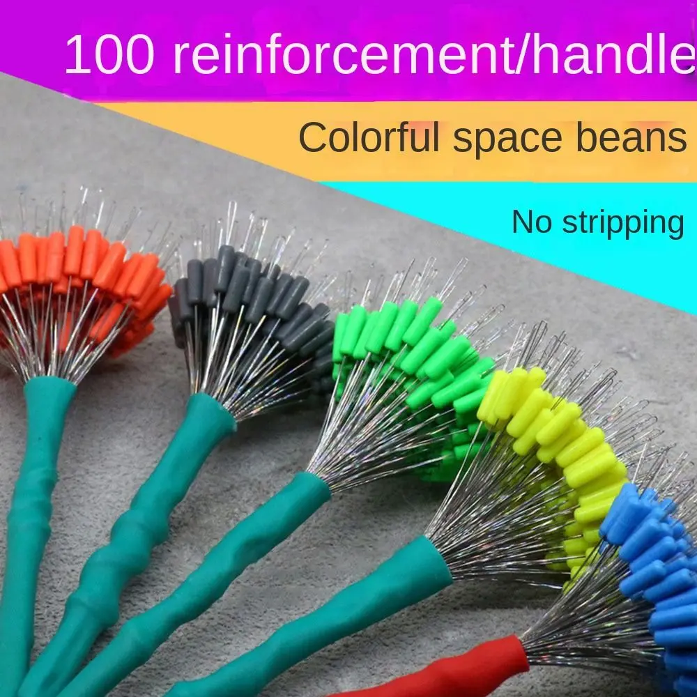 200pcs Line Tackle Accessories Fishing Bobber Stopper Fishing Supply transparent olive Rubber Bean Soft Float Space Beans