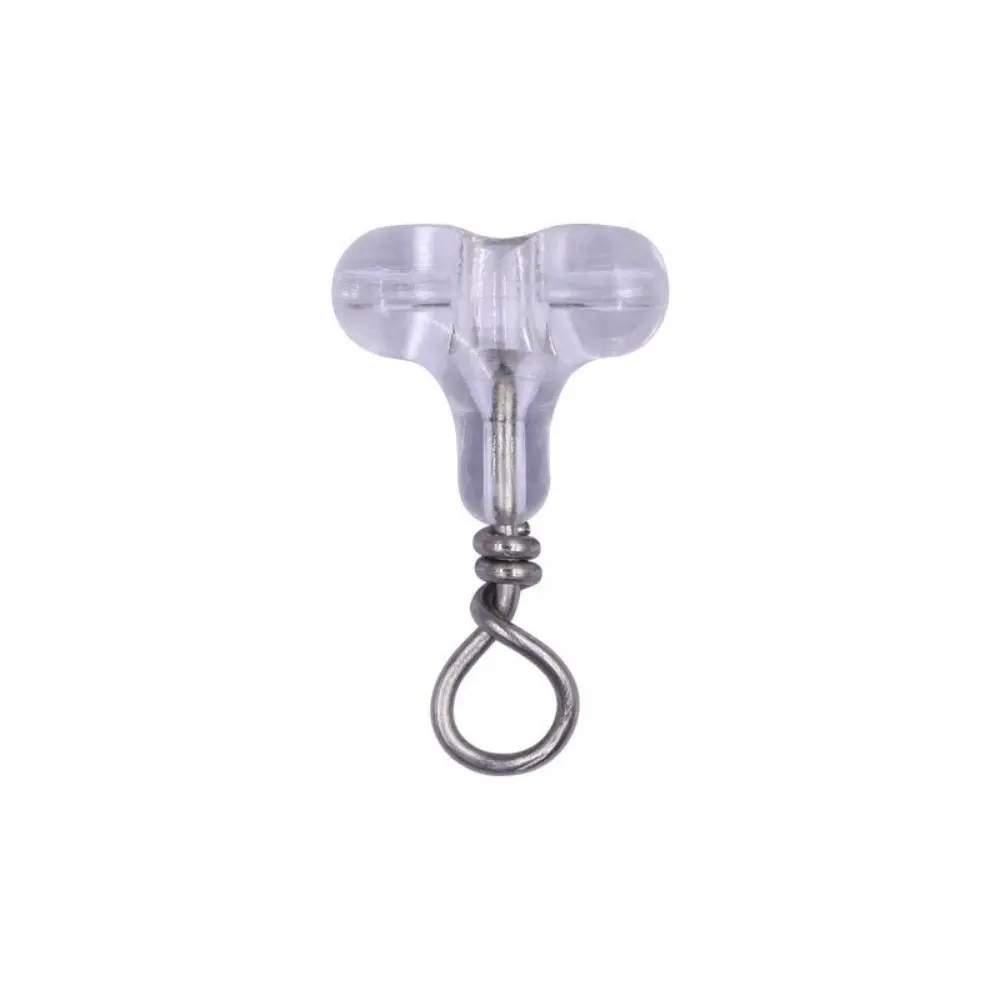 30pcs Rig Transparent Fishing Beads Oval Clear Sabiki Rig Double Cross Hole 3 Way Connector Fishing