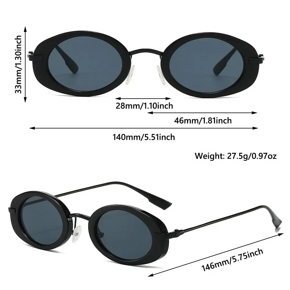 Retro Oval Sunglasses UV Protection Trendy Fashion Small Frame Sunglasses Beachwear Driving Summer Shades for Women & Men