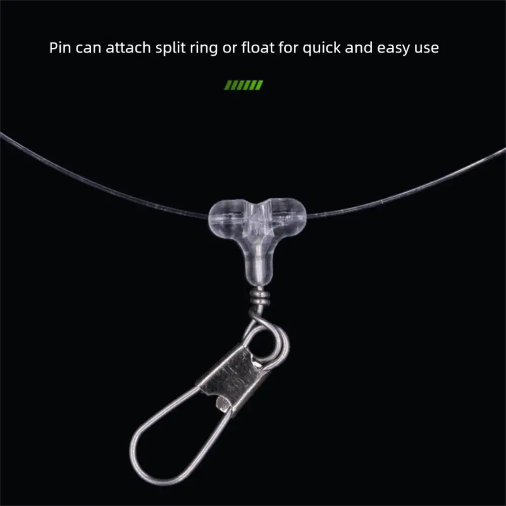 30pcs Rig Transparent Fishing Beads Oval Clear Sabiki Rig Double Cross Hole 3 Way Connector Fishing