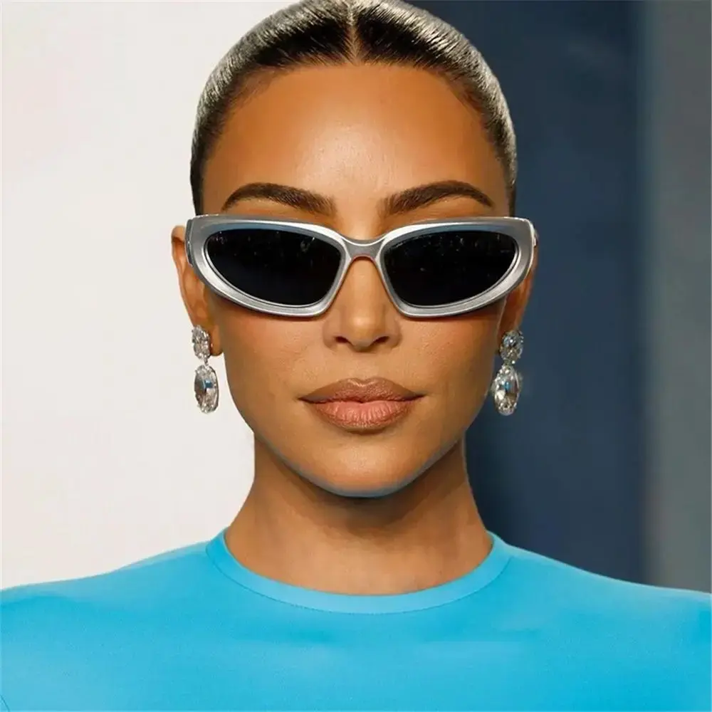 Trendy Y2K Cycling Sunglasses Outdoor Millennium Futuristic Sun Glasses UV Protection Street Shooting Eyewear for Women & Men