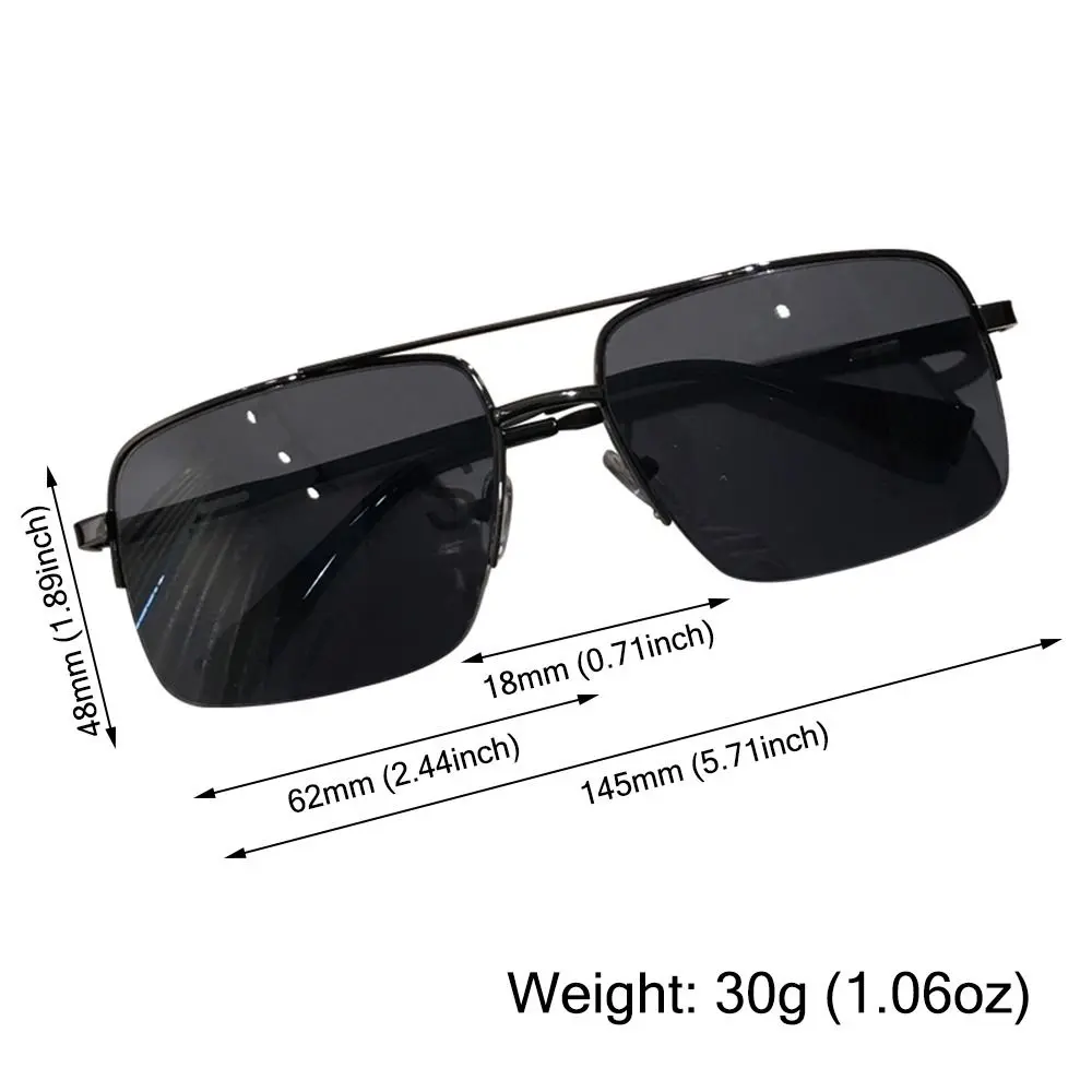 Semi-Rimless Brown Sunglasses UV Protection Specifically Designed for Driving Square Shape Sun Glasses Outdoor Classic