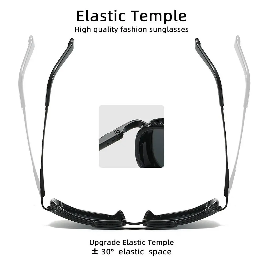 Stylish Luxury Rectangle Sunglasses Thick Edge Classic Metal Frame Sun Glasses Summer Double Bridge Shades for Outdoor Driving