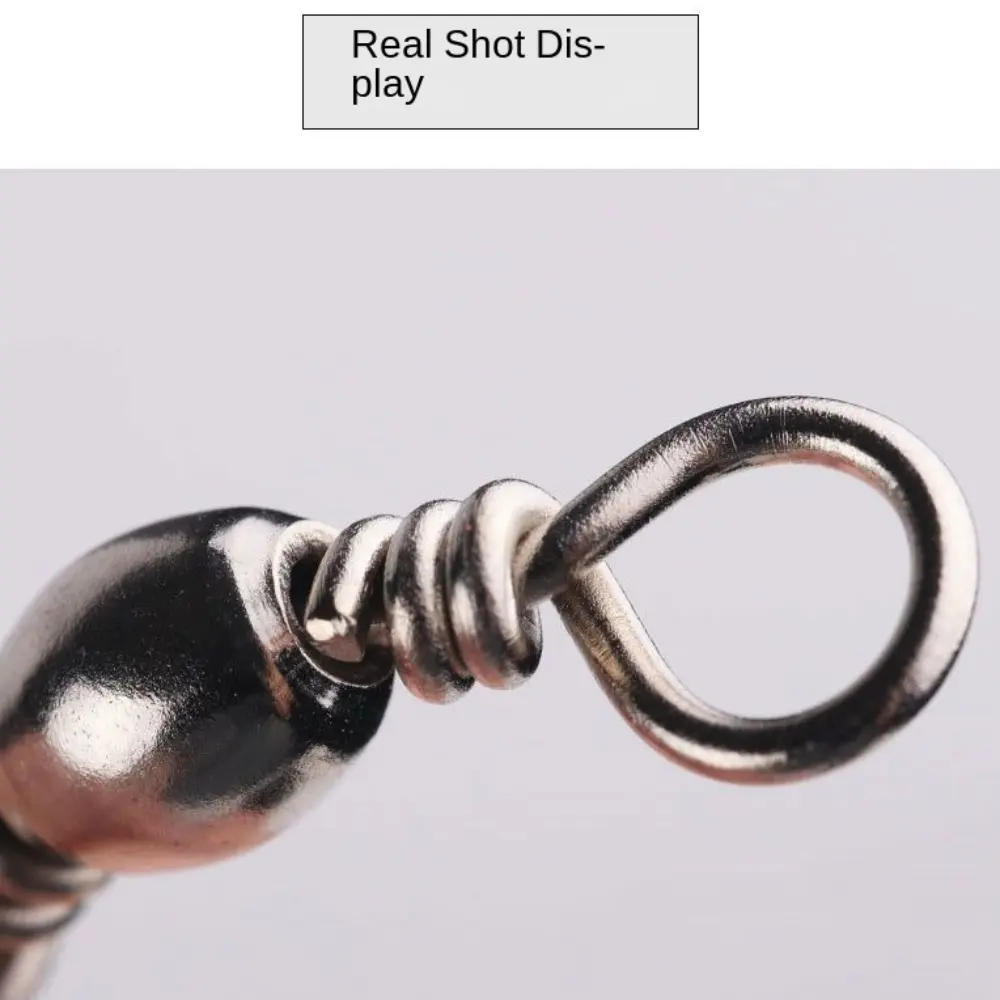 100pcs Solid Ring Fishing Snap Connector Stainless Steel 360 degree rotation Fishing Connector Swivel ring Heavy Duty Ball