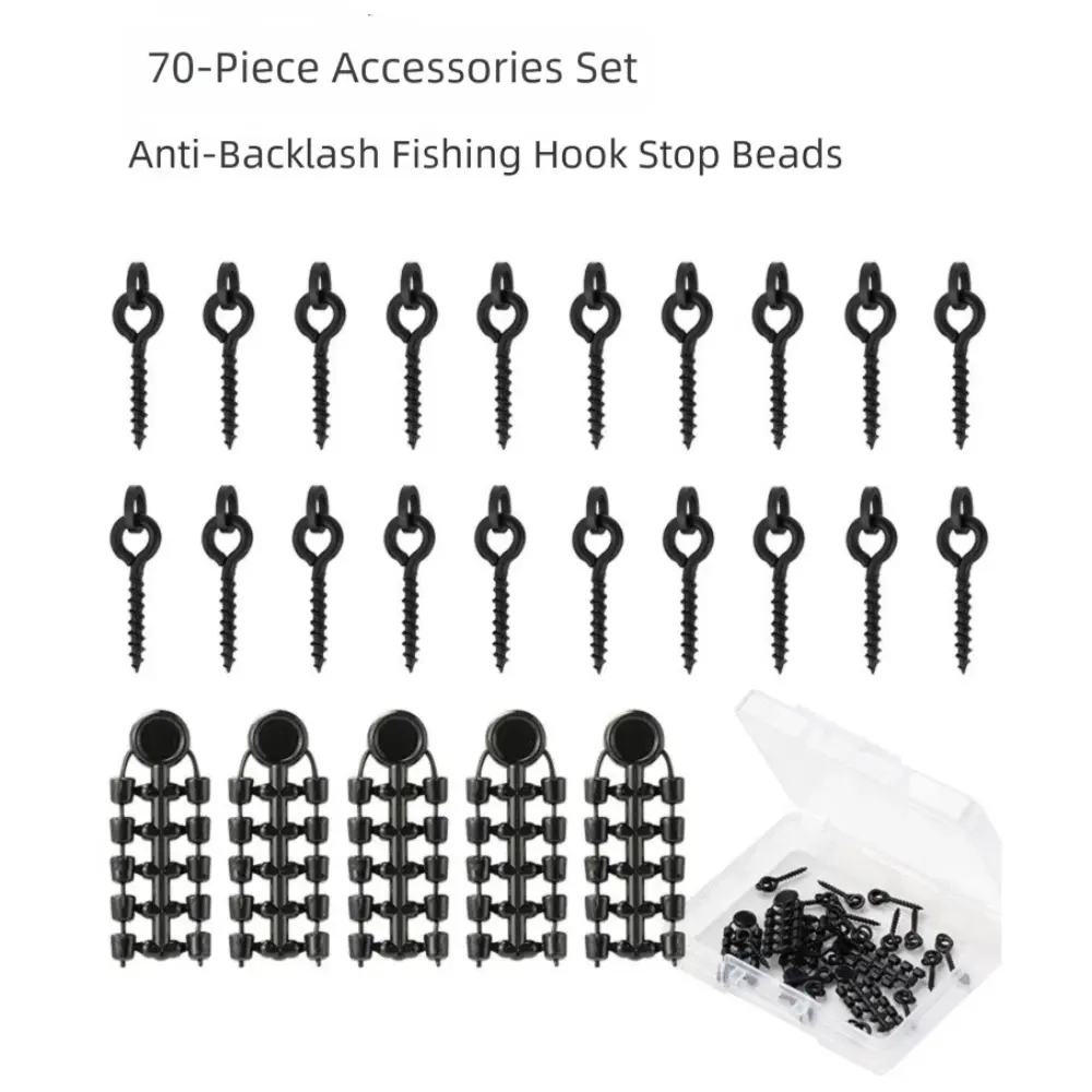 70/100pcs Double pointed Carp Fishing Hook Stoppers Plastic Connector Stop Beads Double head screws Retainer