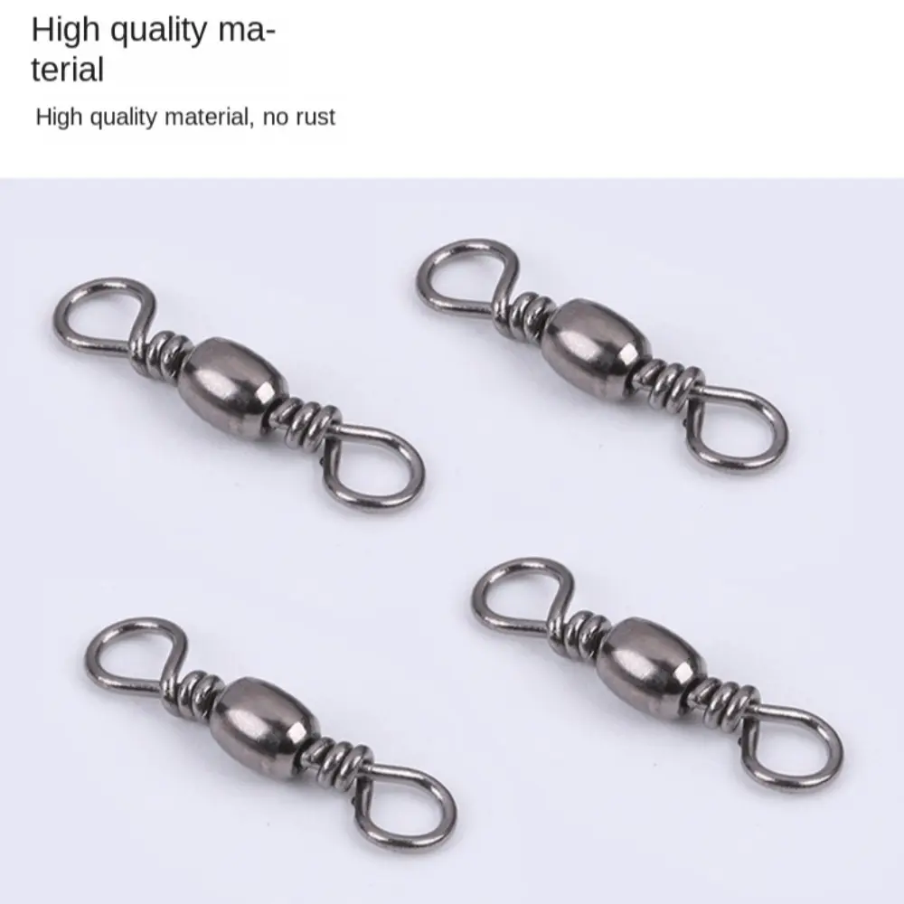 100pcs Solid Ring Fishing Snap Connector Stainless Steel 360 degree rotation Fishing Connector Swivel ring Heavy Duty Ball