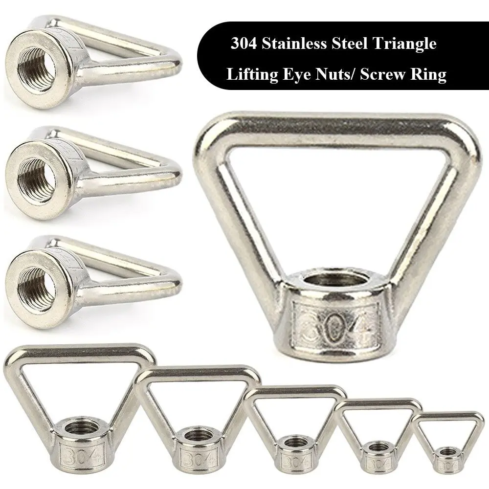 M8 M10 M12 Hooking Nut 304 Stainless Steel Eyebolt Ring Lifting Eye Nuts Screw Ring Triangle Nuts
