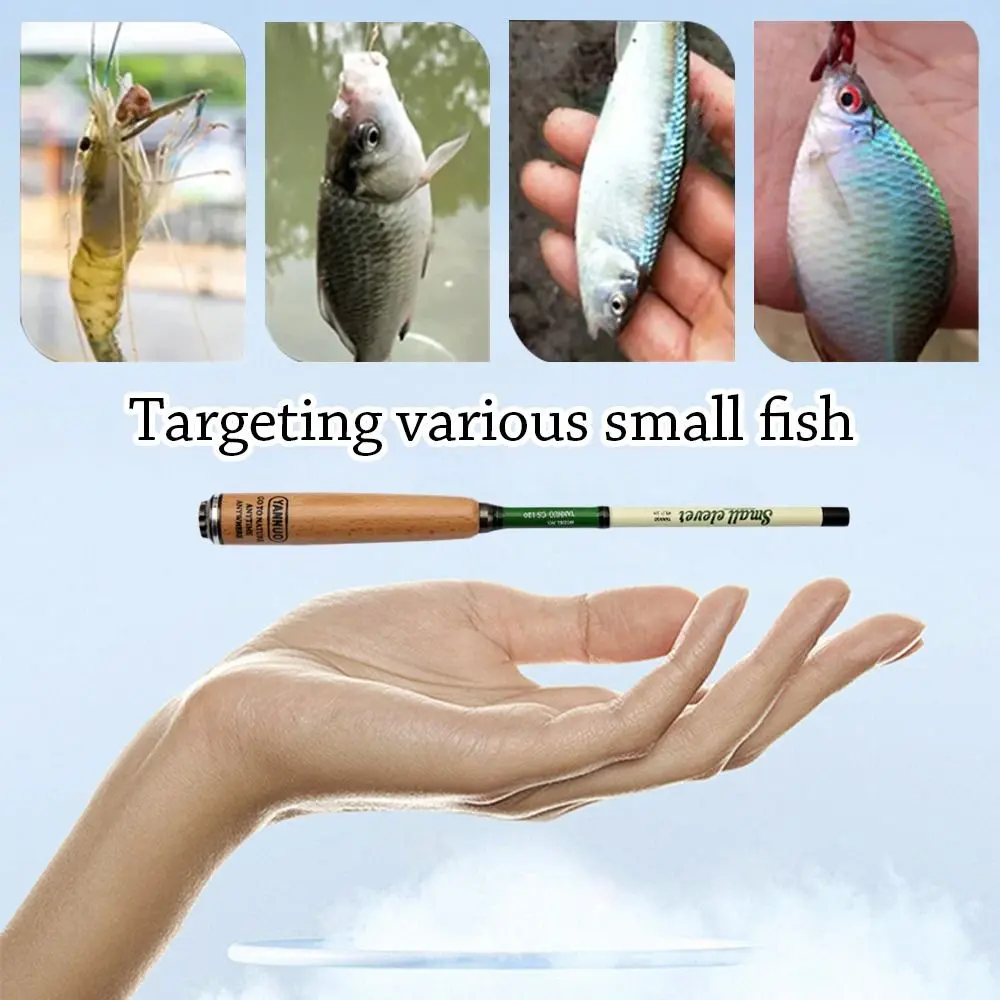 1.2M 1.5M 1.8M Fishing Rod Ultra-Short Shrinkage 23cm Pocket Mini Rod Hard Carbon Super Light Travel Fishing Gear Fishing