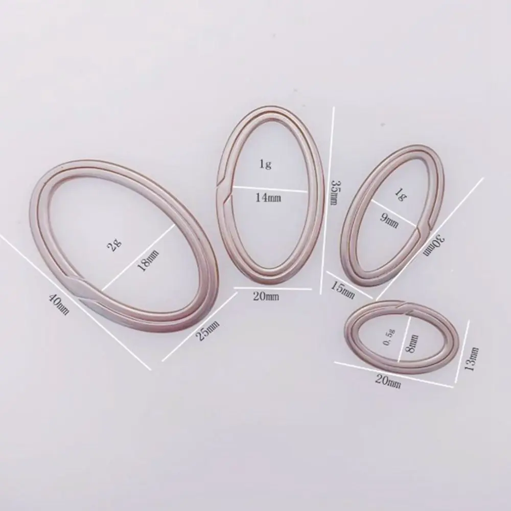 Real Oval Titanium Alloy Key Rings Super Lightweight Multisize Keychains Buckle Pendant Man Car Keychain Male Creativity Gift