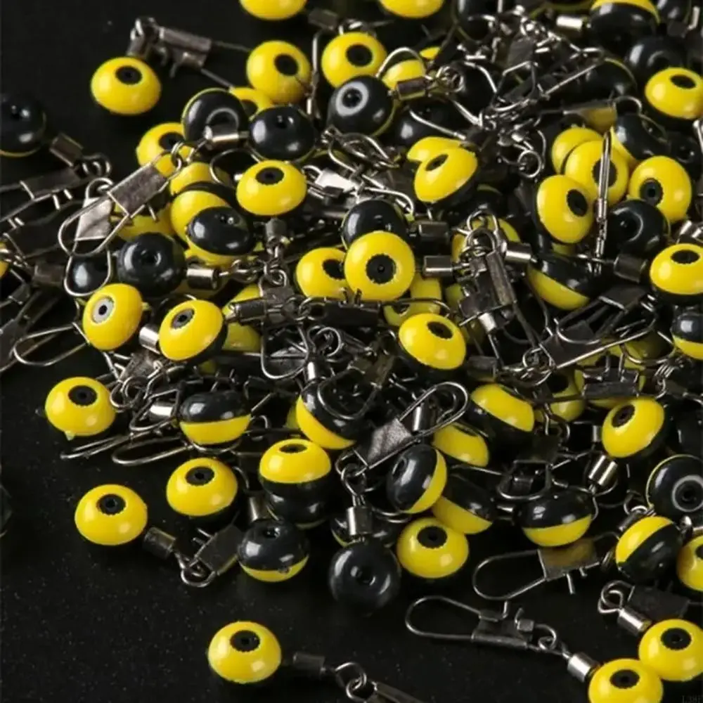 20Pcs/Set High-speed Fishing Float Bobber Stop 32mm Sea Saltwater Fishing Connector Plastic Metal Swivel Space Beads Stopper