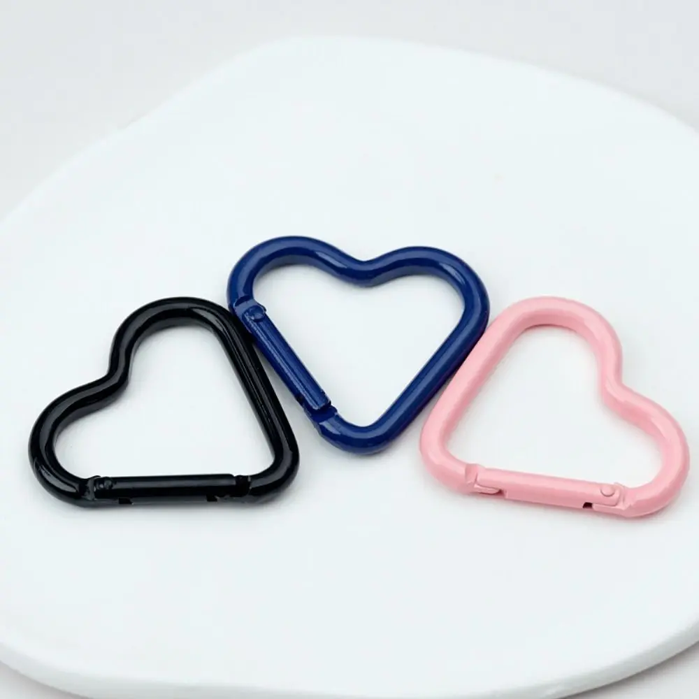 5pcs New 4.5*4.2cm Spring Heart-Ring Buckles Multicolors Heart Shape Bag Belt Buckle Snap Clasp Clip Purses Handbags