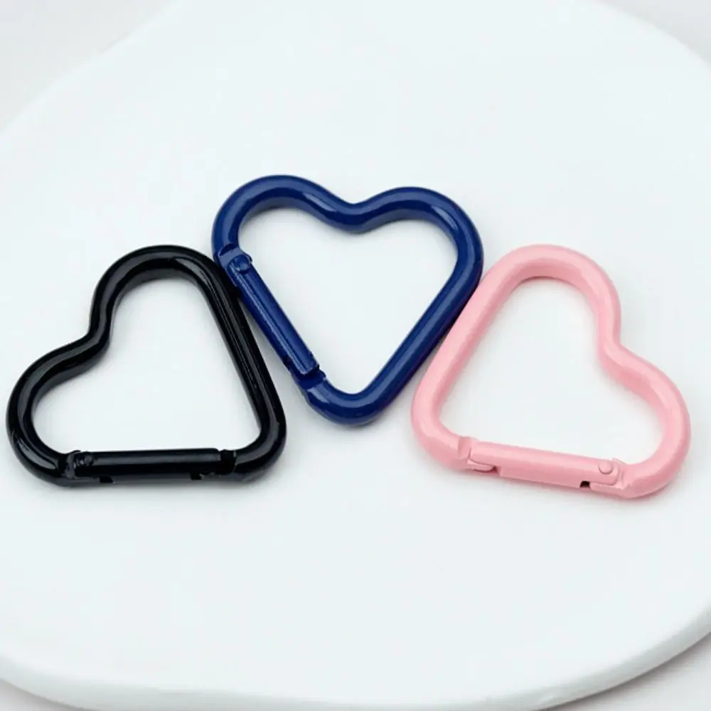 5pcs New 4.5*4.2cm Spring Heart-Ring Buckles Multicolors Heart Shape Bag Belt Buckle Snap Clasp Clip Purses Handbags
