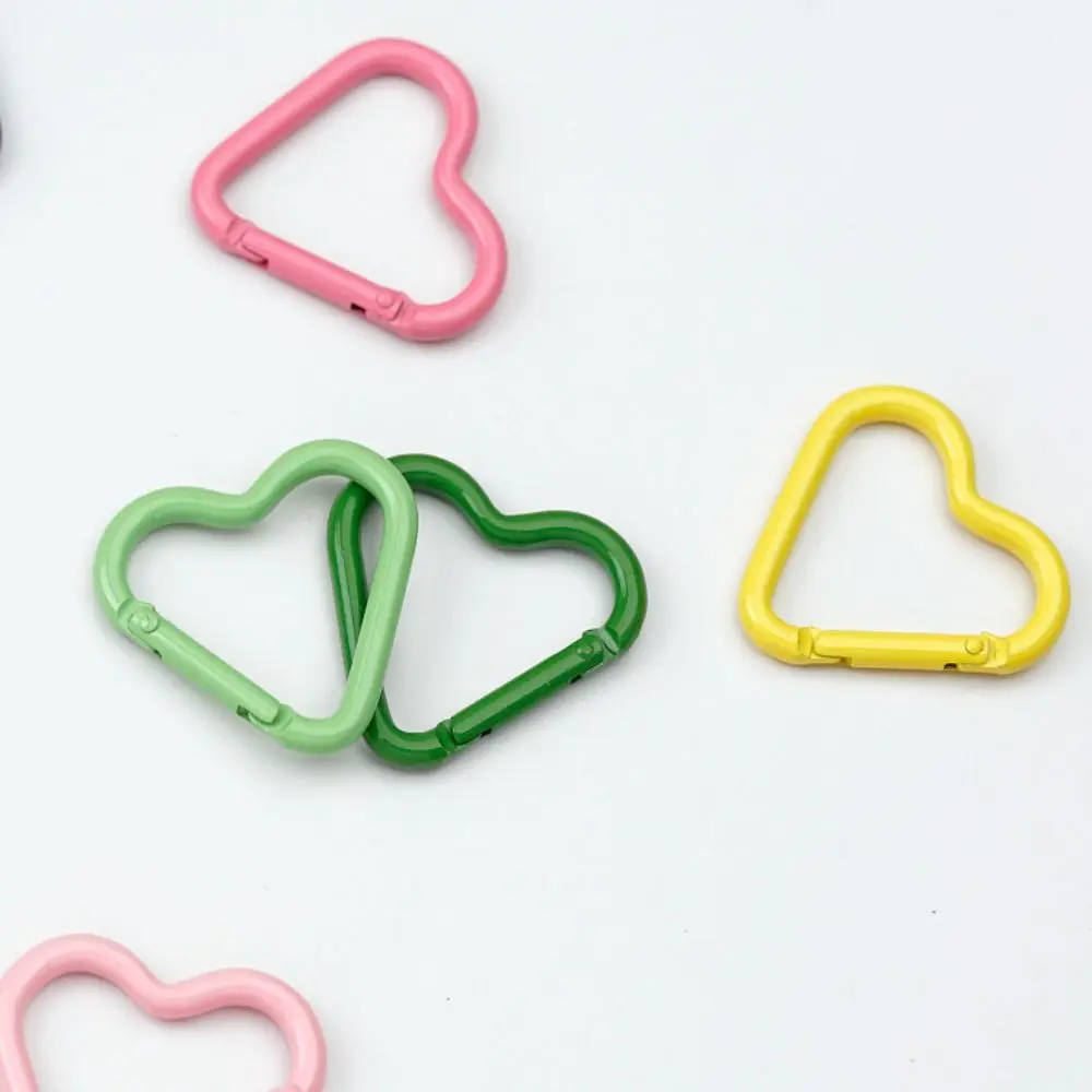 5pcs New 4.5*4.2cm Spring Heart-Ring Buckles Multicolors Heart Shape Bag Belt Buckle Snap Clasp Clip Purses Handbags