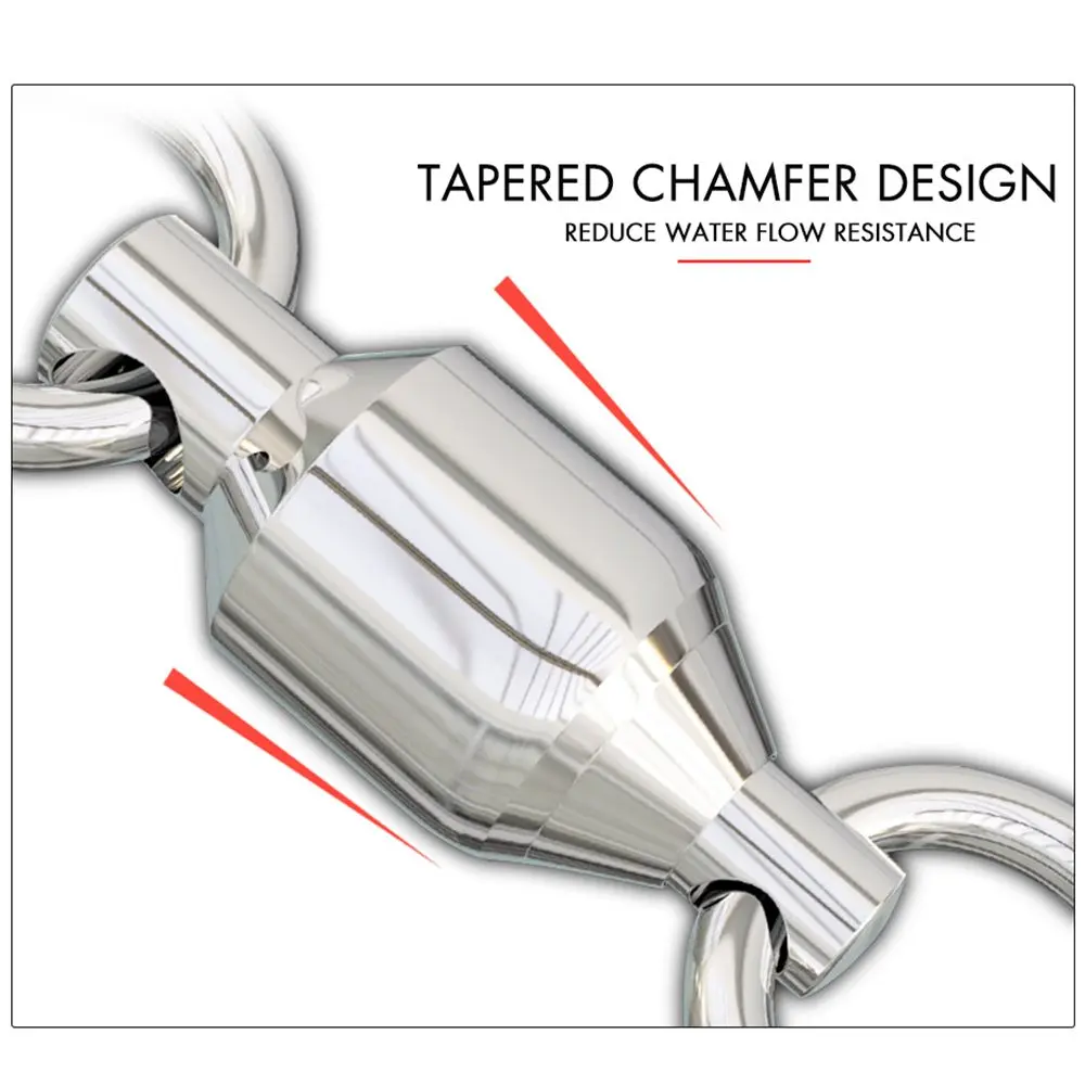 5Pcs/Pack Stainless Steel Bearing Swivel Oval Split Rings Hooked Snap Rolling Swivel Lure Connector Jig Fishing Connecting Ring