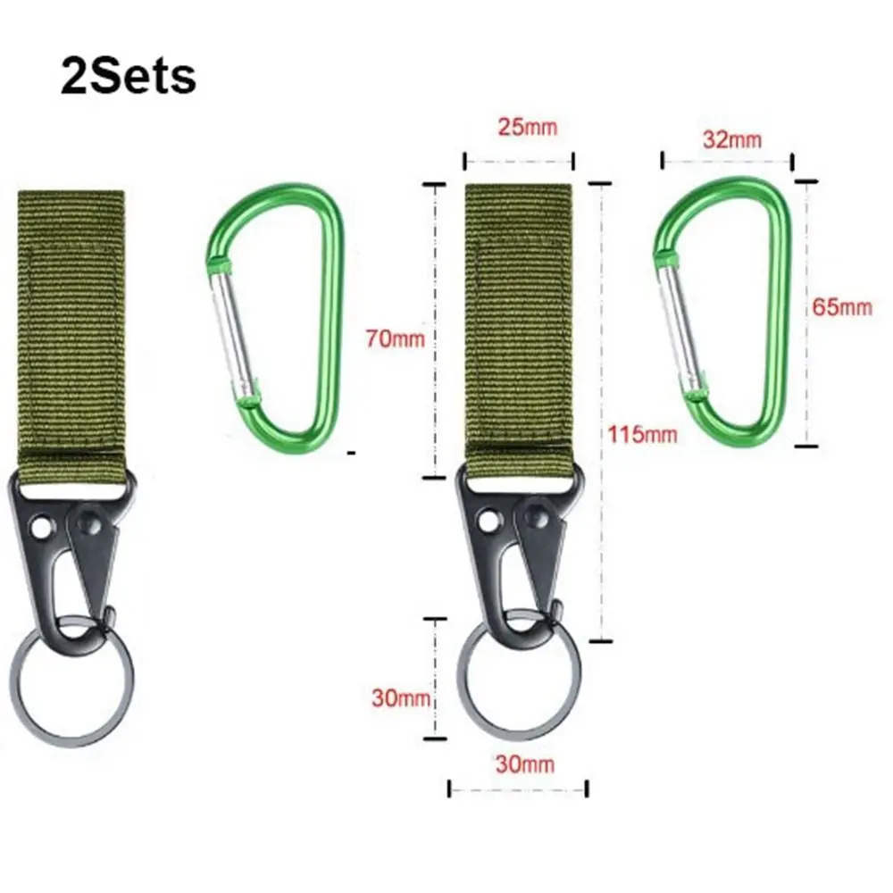 2sets Multifunctional Waist Belt Eagle Mouth Buckle Nylon 3 Colors Webbing Backpack Hanger Buckle Waist Belt Buckle Hooks
