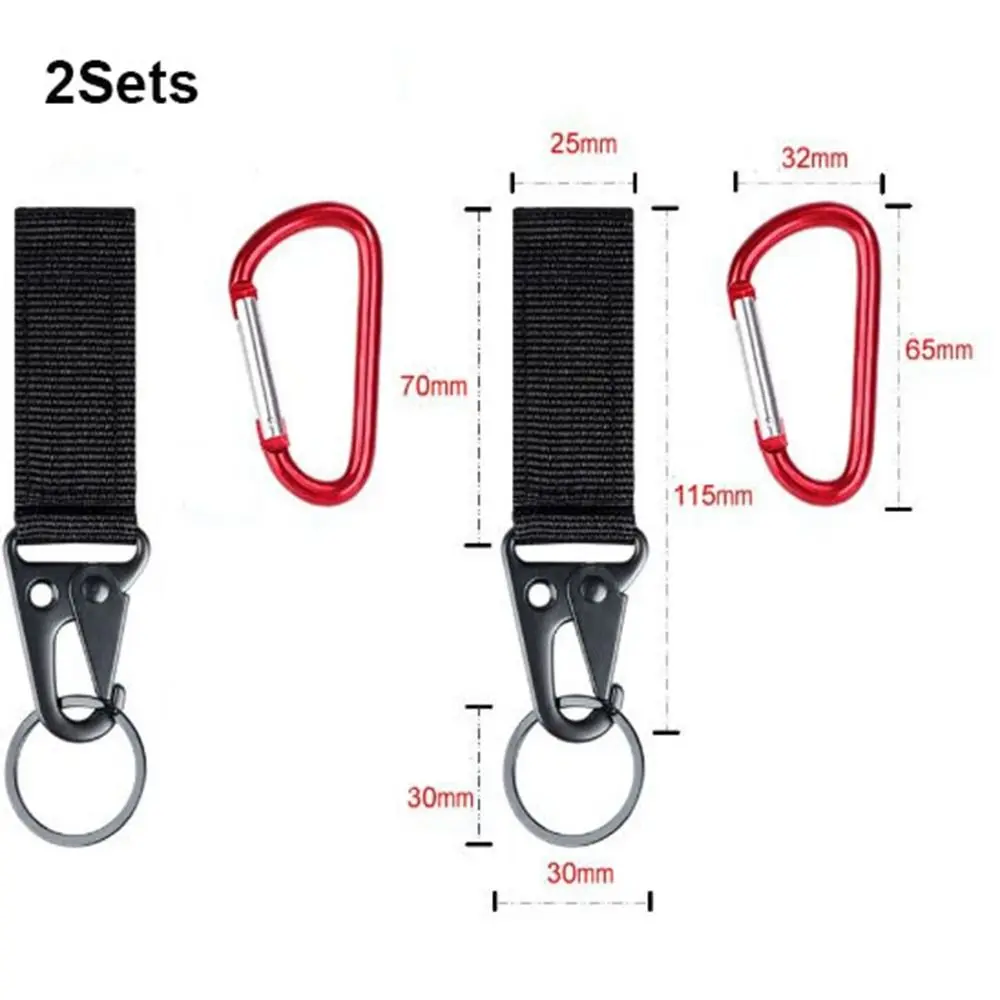 2sets Multifunctional Waist Belt Eagle Mouth Buckle Nylon 3 Colors Webbing Backpack Hanger Buckle Waist Belt Buckle Hooks