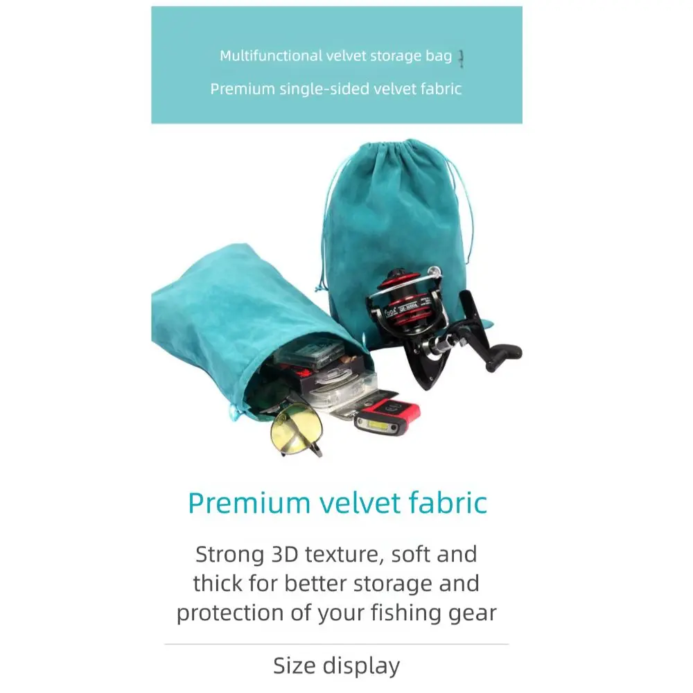 Storage Bag Portable Fishing Tackle Accessories Drawstring S M L Fishing Reel Bag Wheel Storage Reel Protect Bag Outdoor