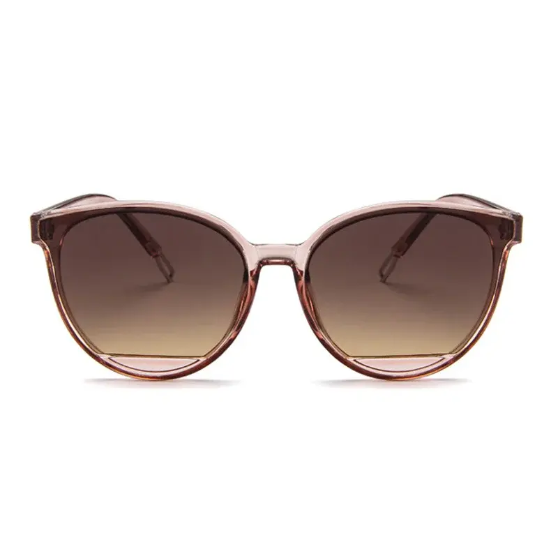 Classic Oval Red Ladies Fashion Round Frame Sunglasses Mirror Female Vintage Plastic Ocean Sun Glasses Rimmed Eyewear