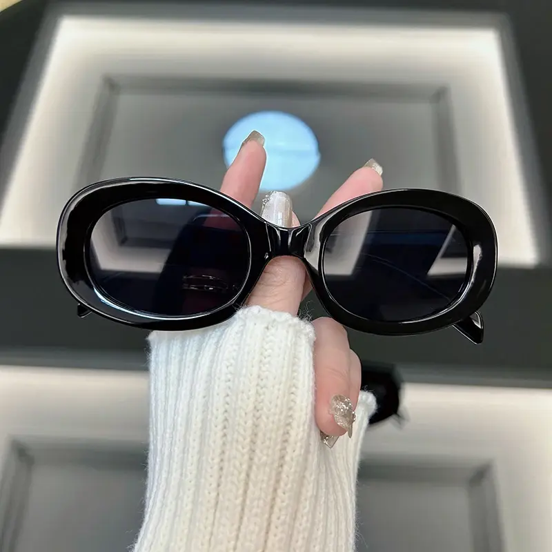 Fashion Oval Round Sunglasses Women Brand Designer Retro Sun Glasses Female Vintage Frame Mirror Outdoor Oculos De Sol