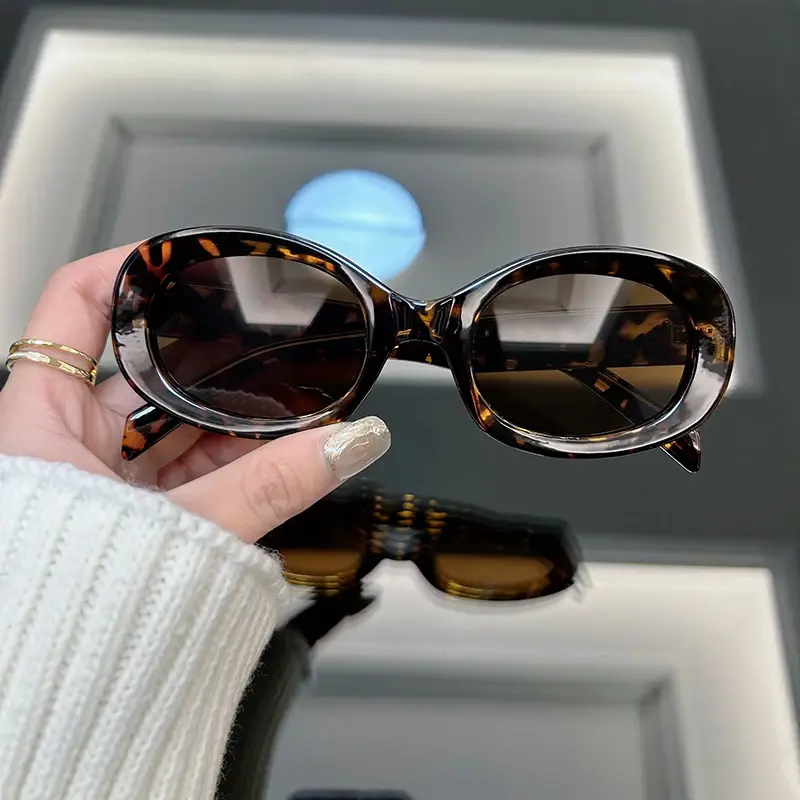 Fashion Oval Round Sunglasses Women Brand Designer Retro Sun Glasses Female Vintage Frame Mirror Outdoor Oculos De Sol