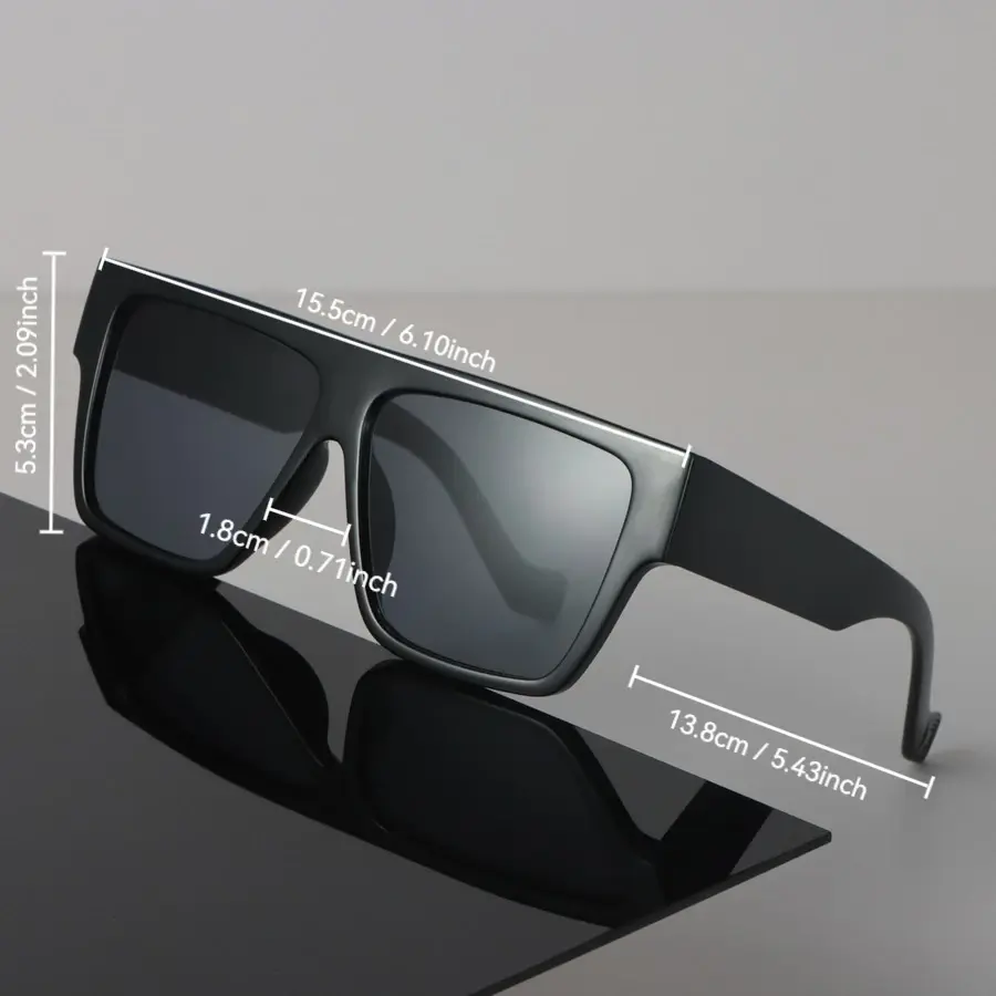 Designer Square Sunglasses Women Men Vintage Black Sun Glasses Fashion Personality Eyewear Mirror Lens Oversized Brand