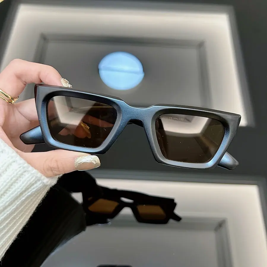 Square Fashion Sunglasses Women Men Brand Designer Vintage Cat Eye Frame Sun Glasses Female Male Mirror Shades Oculos De Sol