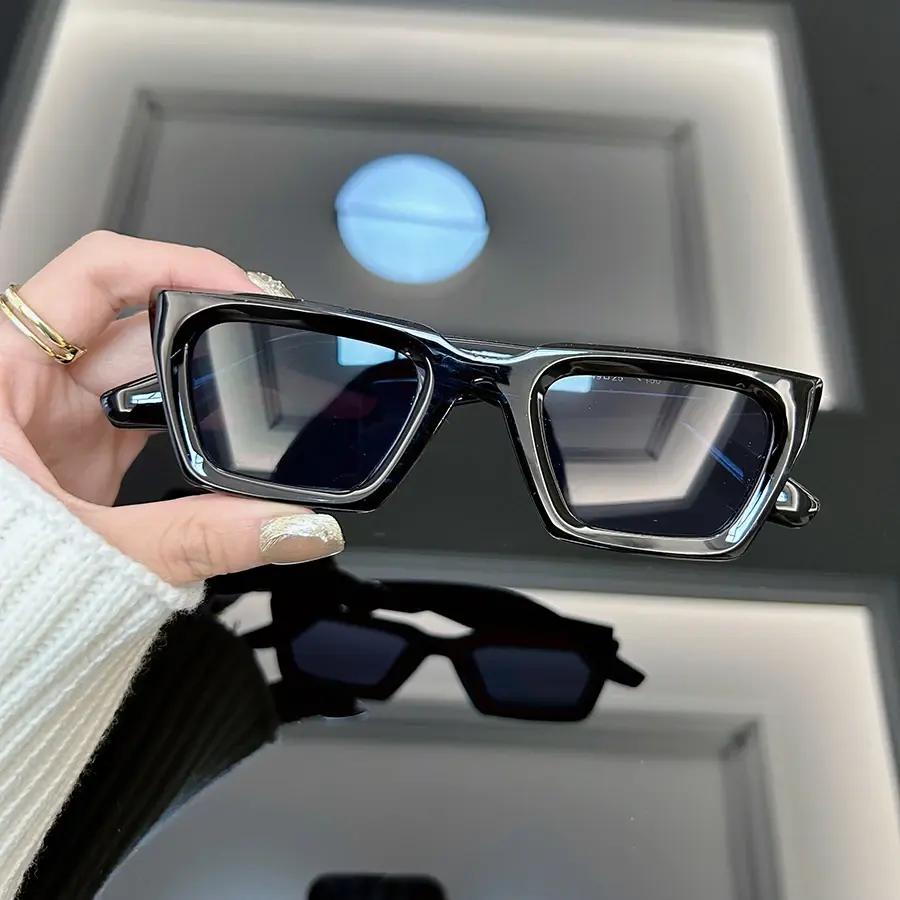 Square Fashion Sunglasses Women Men Brand Designer Vintage Cat Eye Frame Sun Glasses Female Male Mirror Shades Oculos De Sol