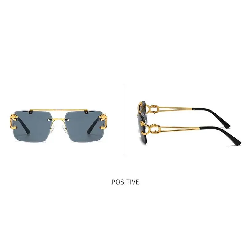 Luxury Square Sunglasses Man Woman Brand Designer Vintage Rimless Sun Glasses Male Female Fashion Retro Mirror Oculos De Sol
