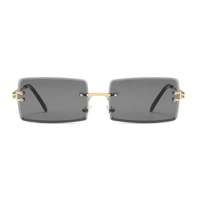 Square Sunglasses Woman Brand Designer Fashion Rimless Gradient Sun Glasses Shades Cutting Lens Ladies Frameless Eyeglasses