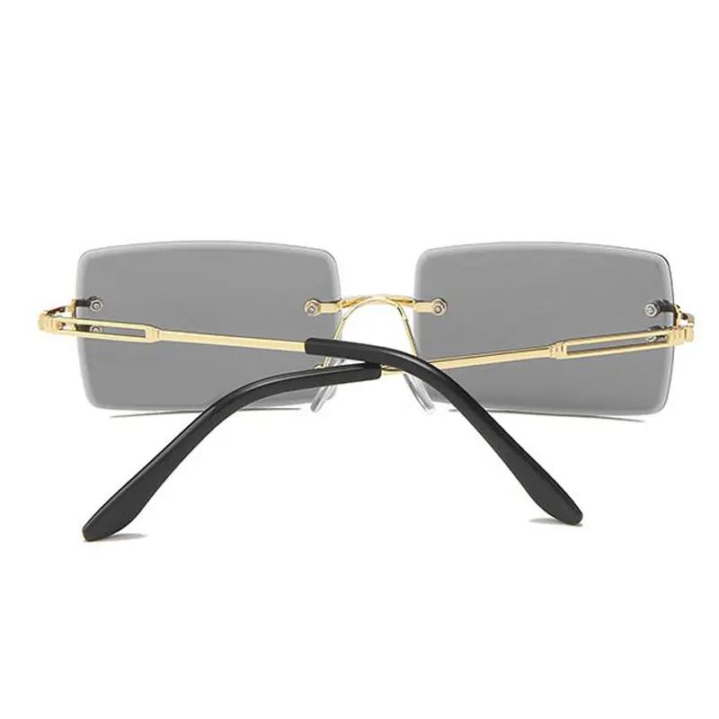 Square Sunglasses Woman Brand Designer Fashion Rimless Gradient Sun Glasses Shades Cutting Lens Ladies Frameless Eyeglasses