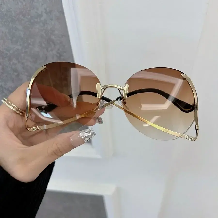 Casual Round Designer Sunglasses Women Men Big Frame Luxury Sun Glasses Female Male Brand Fashion Oculos De Sol