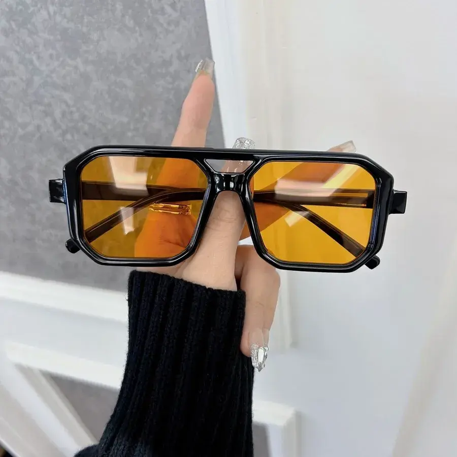 Designer Brand Square Sunglasses Women Men Casual Rectangle Frame Sun Glasses Female Mirror Colors Luxurious Fashion